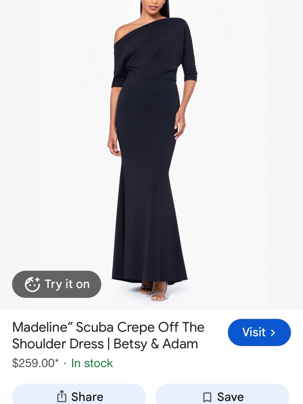 Betsy & Adam Black Off-Shoulder Maxi Skirt